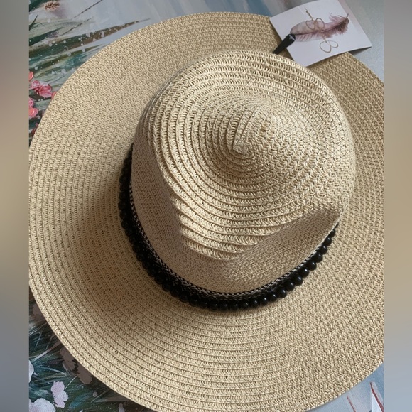 🏖️🌸Jessica Simpson Beachy Sun Hat With Beads🌸🏖️ - Picture 2 of 11
